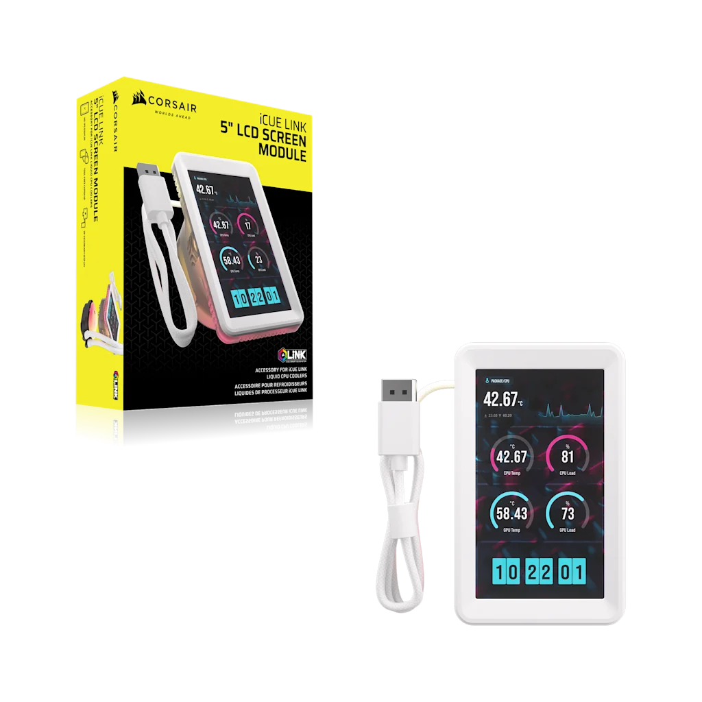 iCUE LINK 5″ LCD Screen Module - White | CORSAIR